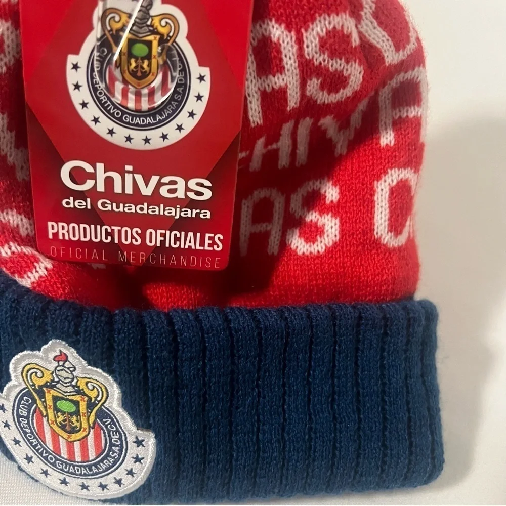 Icon Sports Chivas Unisex Pom Pom Winter Soccer Beanie Official Merchandise NWT